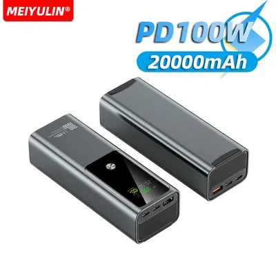 Große Kapazität 20000 mAh Power Bank Tragbare 100 W USB C Schnelle Lade Mobile Externe Batterie Für iPhone 16 Samsung Xiaomi Laptop Image