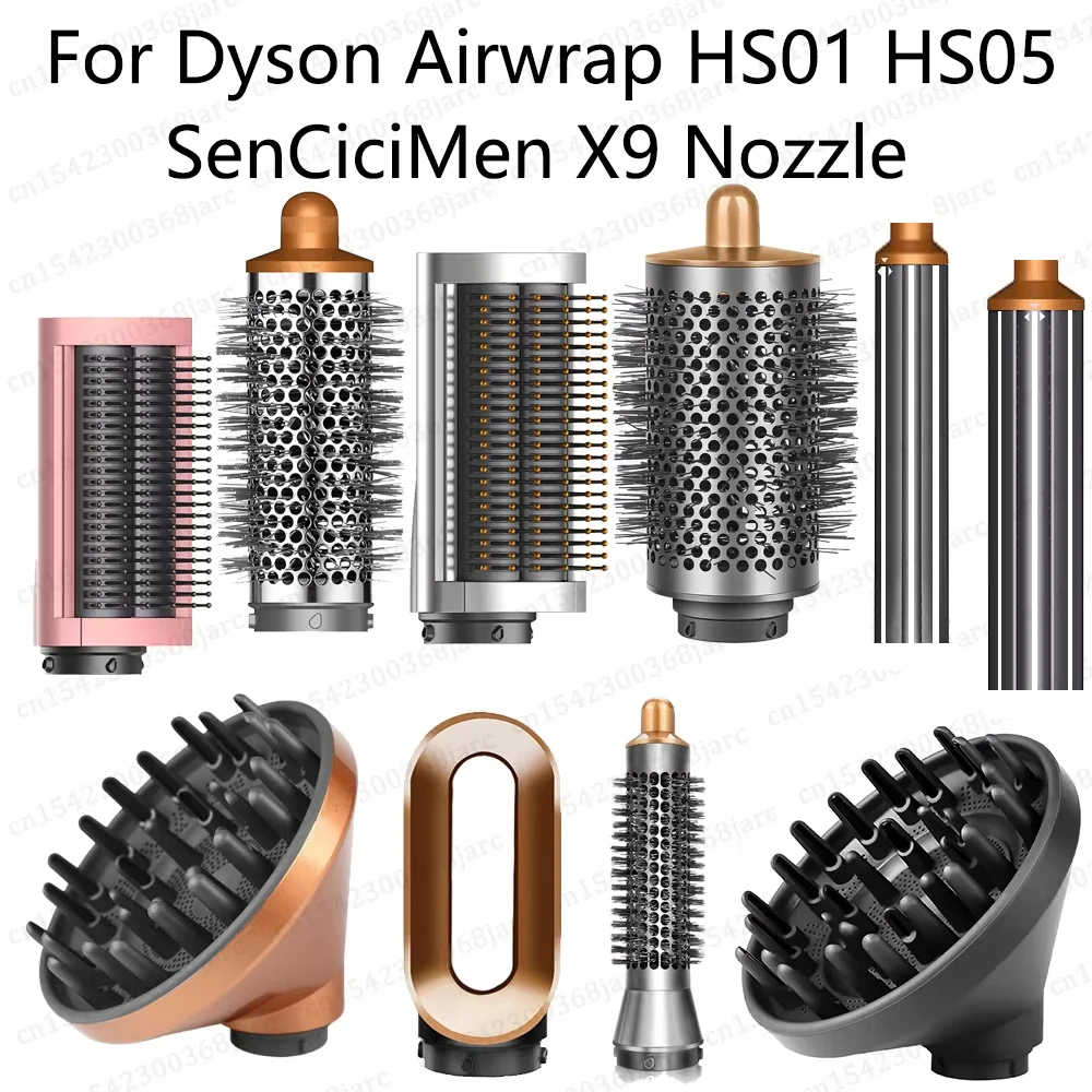 Ugello per styler per capelli per Dyson Airwrap HS01 HS05 Sencicimen X9 Accessori per asciugacapelli Multi bigodino per capelli Spazzola lisciante morbida e dura