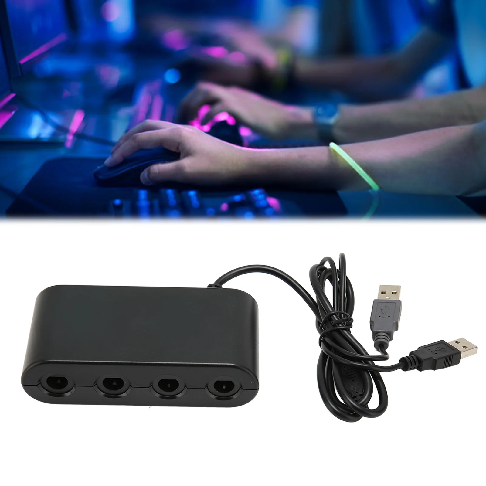 Gc controller adapter 4 ports 3 in 1 game controller adapter mit turobo funktion für switch für wii u pc gc controller adapter Image