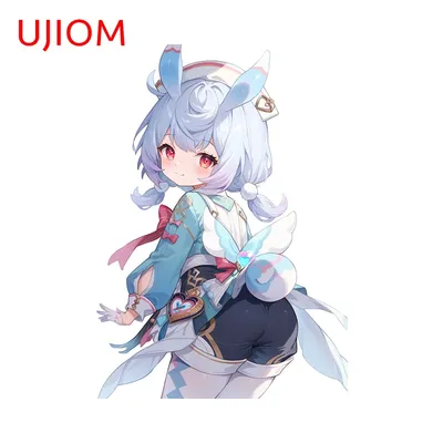 UJIOM 13 cm × 9,2 cm Sigewinne Genshin Impact Chibi Wandaufkleber Amsuing Baby Kinderzimmer Zimmer Image