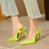Neue Marke Frauen Sling back Sandalen spitzen Zehen Slip auf dünnen High Heel Schuhe Damen elegante Pumps Schuhe Drss Sandalen plus Größe 43