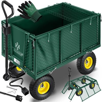 Bollerwagen 550kg belastbar, Gartenwagen, Transportwagen, herausnehmbare Plane, vielseitig Image