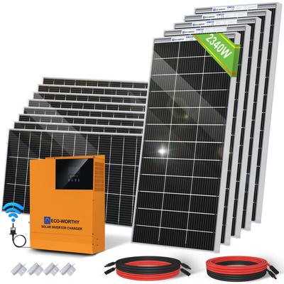 9,36kWh Solaranlange 2340W 48V Solarpanel Off Grid Kit für Wohnmobile/Privathaushalte: 12 Stücke Image
