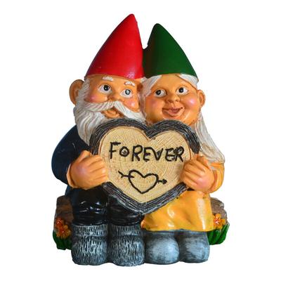 Stück Zwergenpaar Gartenstatue, Harzzwerg Zwergstatue Dekoration Ornament für Rasendekoration Image