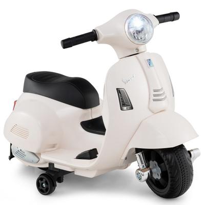 Costway Kids Ride on Motorcycle Licensed Vespa with LED Headlight and Horn Sound-White