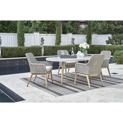 Signature Design by Ashley Seton Creek Brown/Gray 5-Piece Outdoor Dining Package - 80" W x 42" D x 28.88" H