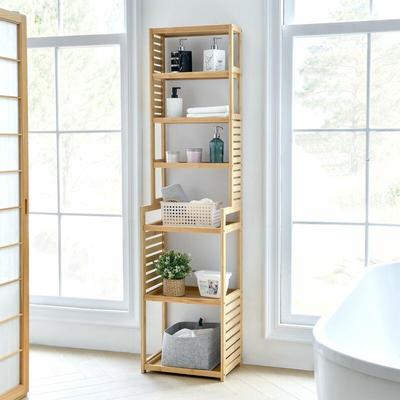 [en.casa] - Standregal Forssa 165 x 42 x 28 cm Bambus Natur Image