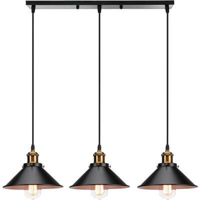Axhup - Pendelleuchte 3 Flammig Kronleuchter Industrielle Stil Hängelampe mit Ø22cm Metall Image