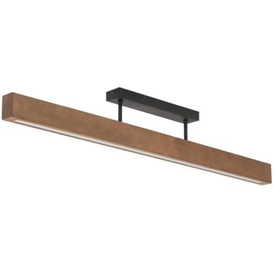 Deckenlampe Metall Holz led Schwarz Walnuss länglich 3000 k warmweiß 2807 lm Modern Deckenleuchte Image
