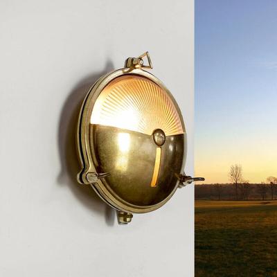 Licht-erlebnisse - Wandleuchte Außen karpahtos aus Messing Maritim Image