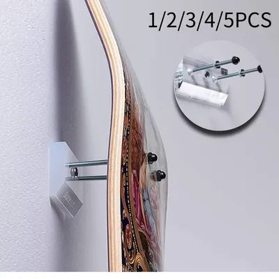 Skateboard Wall Hanger Wall Mount Skateboard Display Rack Clear Skateboard Storage Holder Rack