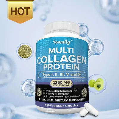 Multi-Collagen Capsules for Men and Women - Hydrolyzed Type I II III V X for Skin, Hair, Nails,