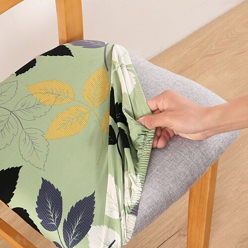 Stuhlsitzbezug dehnbarer und strapazierfähiger Schonbezug Stuhlhussen, ideal zum Schutz und Auffrischen von Stuhlsitzen, verleiht Esszimmer-, Büro- oder Wohnzimmerstühlen Komfort und Stil Image