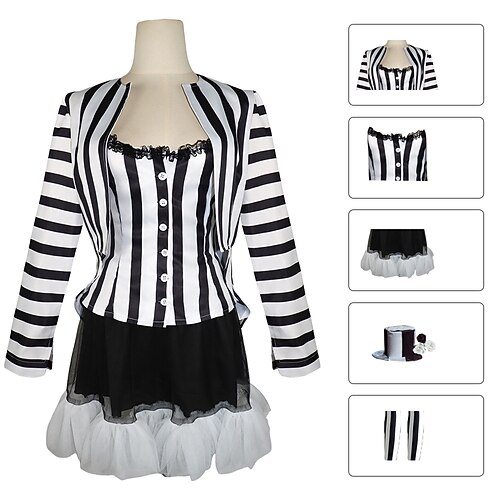 Paare Beetlejuice Beetlejuice Cosplay Kostüm Outfits Männer Frauen Film Cosplay Cosplay Kostüm Party Halloween Karneval Maskerade Event / Party Maskerade