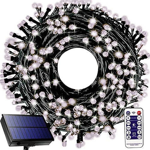 Wasserdichte Solarlichter - 30-100M 300-800 LED Lichterketten mit Fernbedienung 8 Modi für Baum- Garten Dekor Fensterdekoration Image