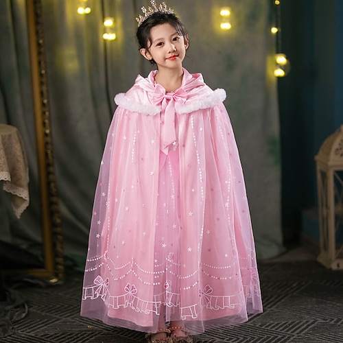 Schneekönigin Eisig Prinzessin Märchen Elsa Umhang Themenparty-Kostüm Cosplay-Kostüm for Mädchen Kinder Weihnachten Karneval Neujahr Leistung Geburtstagsparty Image