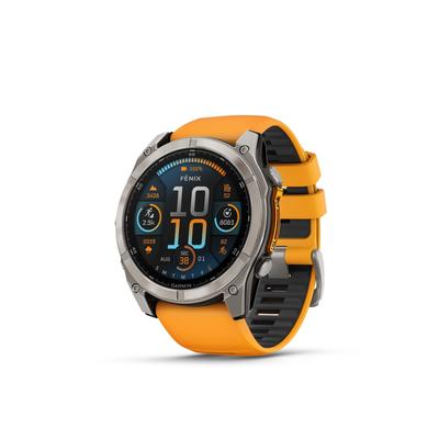 Garmin Fenix 8 51mm, Amoled, Saphire, Bare Graphite Titanium, Spark Orange/Graphite Band Watch - Orange