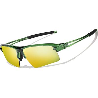 Zenni Round Sunglasses Green With Gold Mirror Plastic Frame