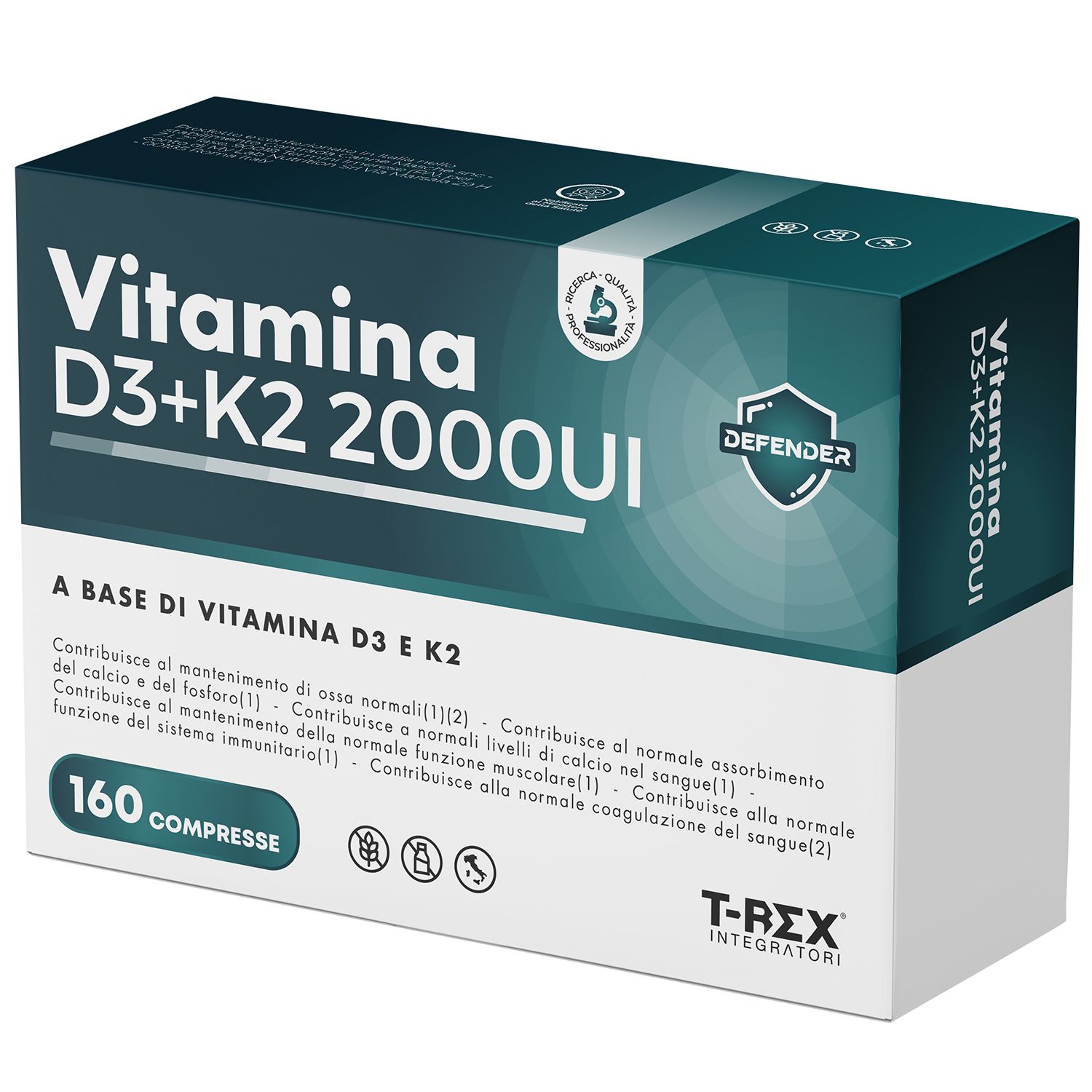T-Rex Integratori Vitamina D3 + K2 160 compresse pz Compresse