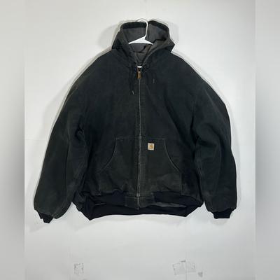 Carhartt Jackets & Coats | Carhartt J158 Blk Black Hooded Carhartt Jacket Lined Size 4xl Distressed Vintage | Color: Black | Size: 4xl