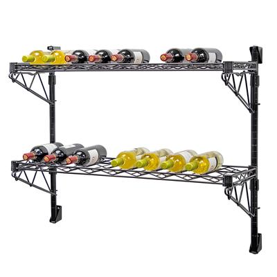 Quantum Food Service WC34-1448WBK-2 Commercial Wine Shelf w/ 24 Bottle Capacity, Black