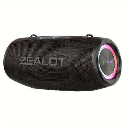 TEMU Zealot S87 80w Portable Subwoofer Wireless , , Rgb , Tws Pairing, Charging, 16000mah Battery, , 36 .charging , Phone/tablet/tv.