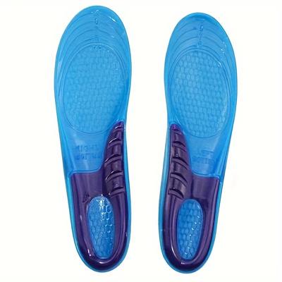 TEMU 1 Pair Gel Insoles With Arch Support - Blue & Purple, Breathable & Shock-absorbing For 's Running Shoes, Customizable Fit