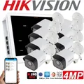 Kit telecamera IP bullet originale hikvision multilingue DS-2CD1043G2-I con registratore NVR POE a 8 canali