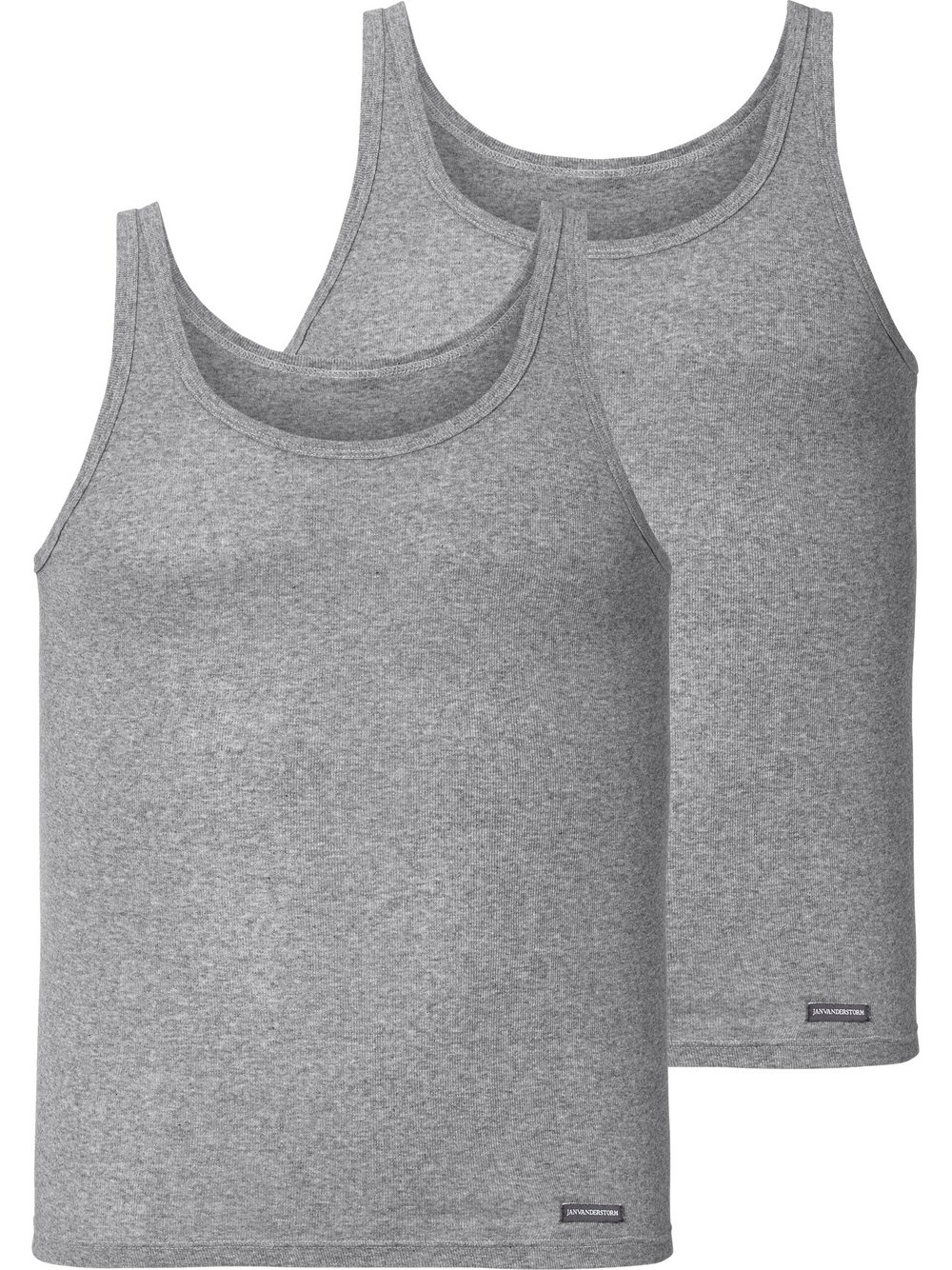 Jan Vanderstorm 2er Pack Unterhemd Herren grau, L Image