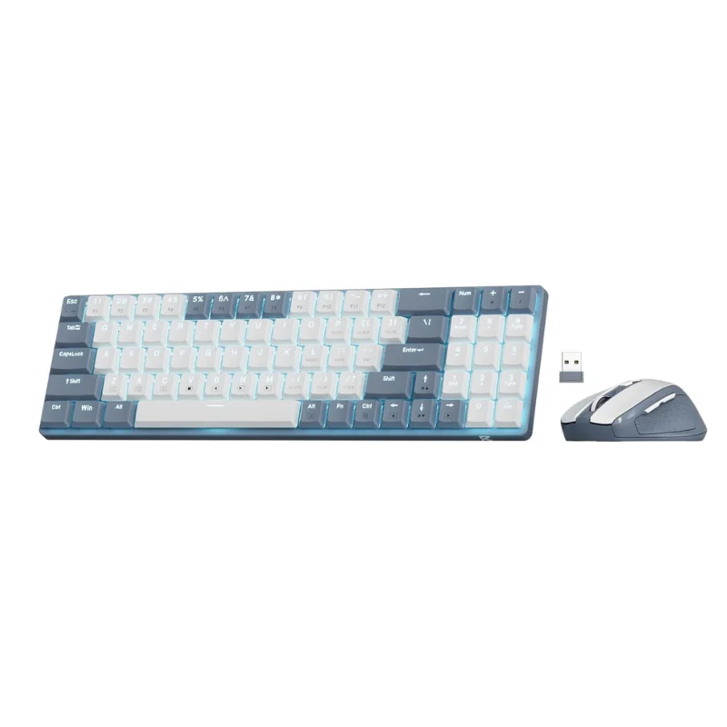 Redragon BS8772 Combo tastiera e Mouse Wireless, tastiera meccanica Wireless a basso profilo 78 tasti 2.4Ghz con Mouse 2400 DPI