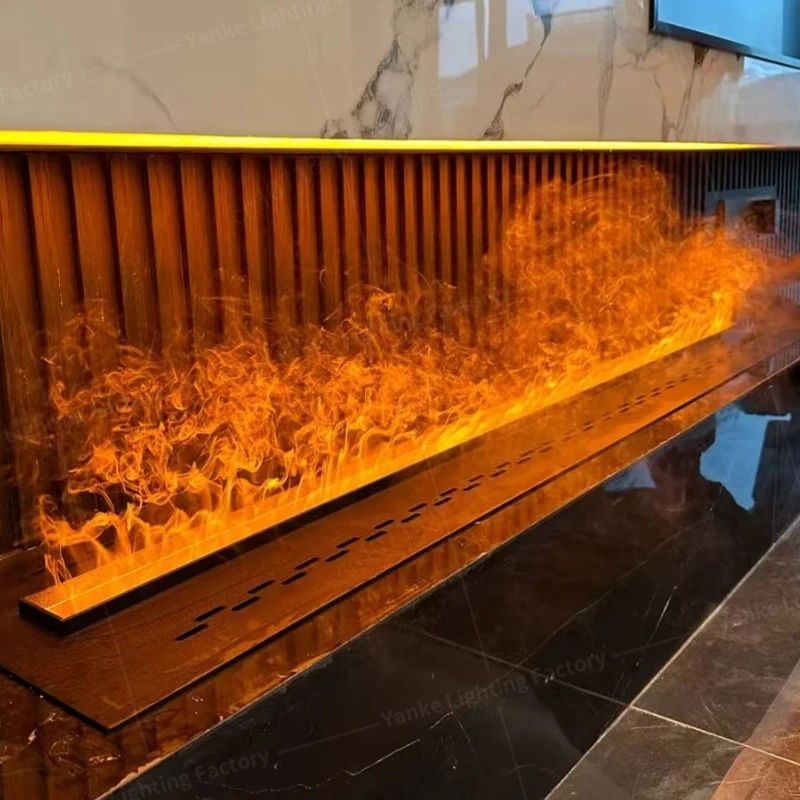Moderner 3D-Dampfkamin, geräuschlos, dekorativer Luftbefeuchter, elektrische Flamme, LED-Wasserdampfkamin, für den Innenbereich, Fernbedienung, TV, Wand, Raumdekoration Image