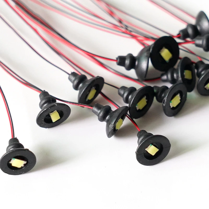 3Pcs Miniatur 3V Led Billboard Strahler Lampe Modell Kit Skala HO 1/87 Diorama Zubehör Material für Diy Layout modell Machen