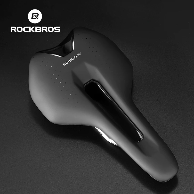 ROCKBROS Fahrradsattel, ultraleicht, hohl, stoßdämpfend, MTB, Rennrad, Nylon, Fahrradsattel, bequeme Fahrradsitzteile, PVC-Leder Image