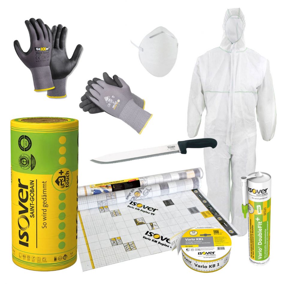 ISOVER Lanaé Dachdämmung Komplett-Set für Dachausbau, 032, 180 mm,360 m² Fläche Image