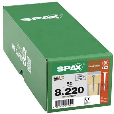 SPAX Holzbauschrauben T40 Tellerkopf WIROX 8 x 220 mm 50 Stück