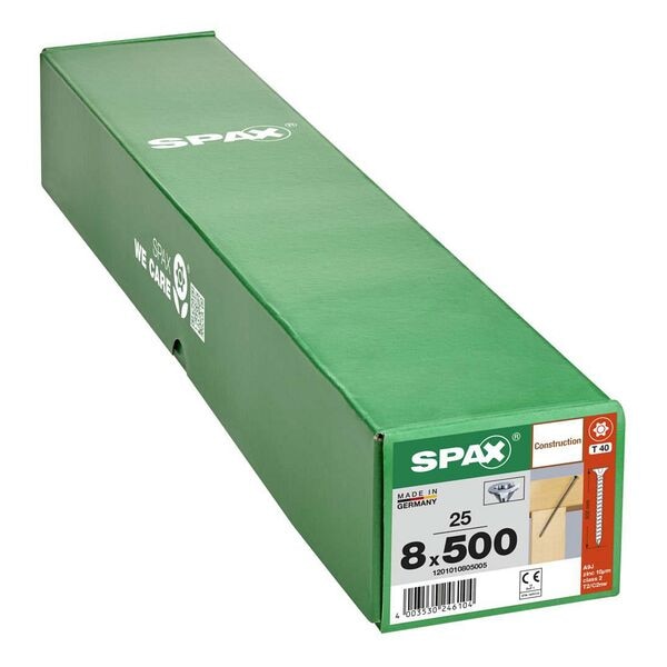 SPAX Holzbauschrauben T40 Senkkopf WIROX 8 x 500 mm 25 Stück Image
