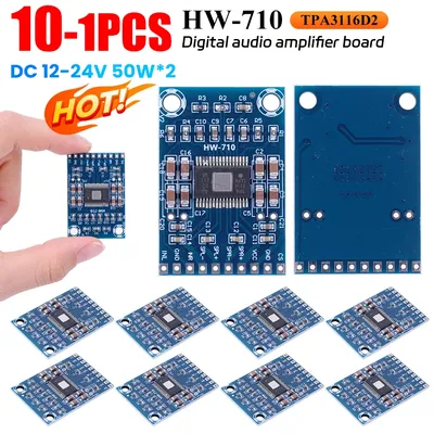 HW-710 TPA3116D2 Mini Digital Audio Amplifier Board Class D Voice Sound Amplifier Module Two