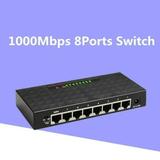 DUFDIE 8 Ports 1000Mbps Gigabit Network Switch Smart Switcher High Performance RJ45 Hub Lan Internet Splitter Plug and Play