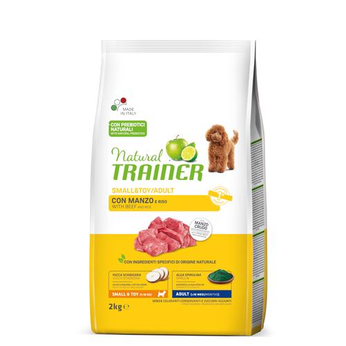 2kg Natural Trainer Dog Adult Small & Toy mit Rind Hundefutter trocken