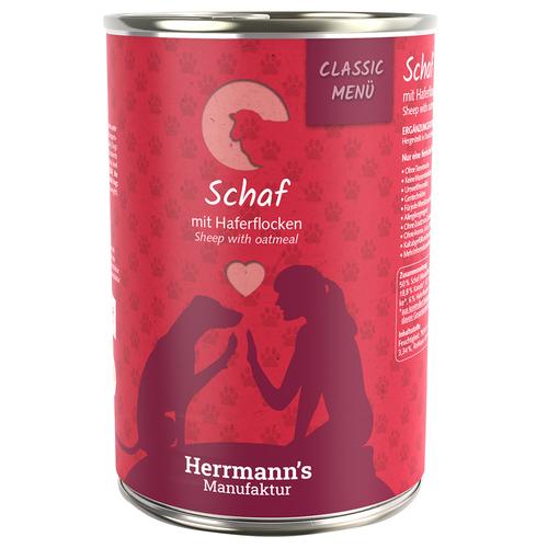 6x400g Schaf mit Bio-Haferflocken Herrmann's Menü Classic Hundenassfutter