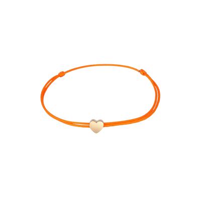 Elli Herz Liebe Trend Textilband 925 Silber Orange Damen Image