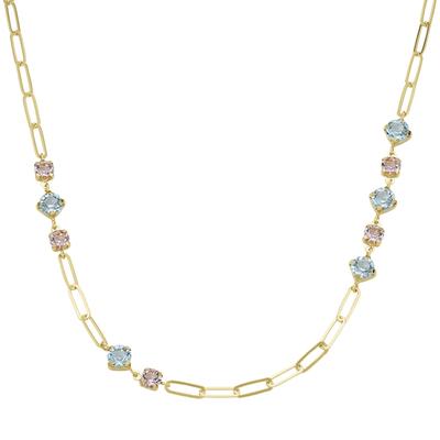 Smart Jewel - Collier mit blauen und lila Kristallsteinen, Silber 925 Ketten 1 ct Violett