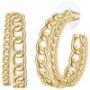 Lulu & Jane Creolen aus Metall in Gelbgold 27,8 mm Damen