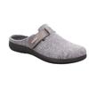 Pantoffel ROHDE "BARI", Damen, Gr. 40, grau (grau, meliert), Filz, klassisch, Schuhe, Hausschuh, Clog mit Klettverschluss-Riemchen