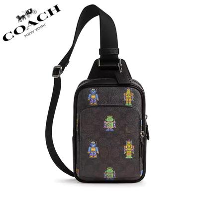 Coach Bags | Coach Cosmic Coach Racer Sling Pack In Signature Canvas With Robot Print Unisex | Color: Brown/Cream | Size: Os