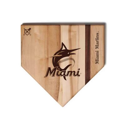 MLB 12-Inch Wooden Home Plate Cutting Board, Miami Marlins