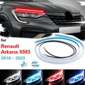 12V Per Renault Arkana 2018-2023 Auto LED DRL Ultra-sottile Luci diurne Flessibile Auto Indicatori di direzione Giallo Freno Luce Laterale