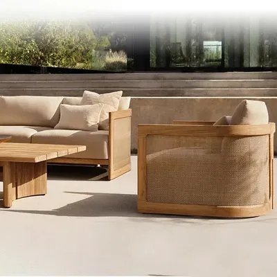 Luxury Solid Teak Furniture Outdoor Patio Furniture Teak Outdoor Furniture Set Solid Wood Sofa Set