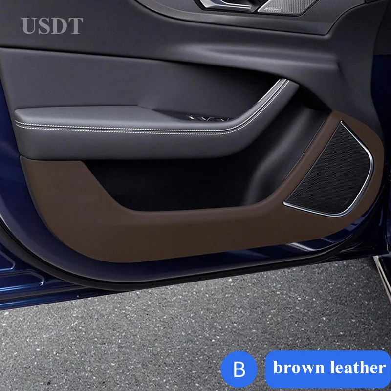 Per Jaguar XE XEL E-PACE E PACE 2022 2021 2020 2019 2018 2023 pelle in fibra di carbonio adesivo porta Anti Kick Cover tappetino di protezione