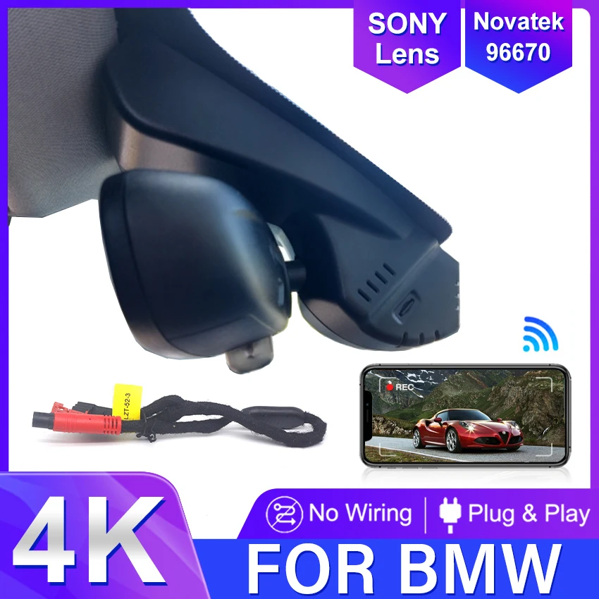 Telecamera da cruscotto per BMW F Chassis 1 2 3 4 5 6 7 X1 X2 X3 X4 X5 X6 X7 Serie M, 4K Dash Cam per auto, DVR Plug and play Dashcam